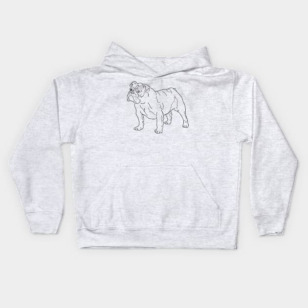 Plenty of Pets---Bulldog (centered) Kids Hoodie by ambersolbergart